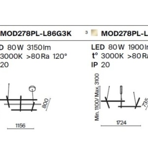 Lustra LED aplicata design modern Radiance 226547 universul-luminii.ro