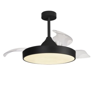 Lustra LED CCT cu ventilator si telecomanda ALASKA negru MA-8754