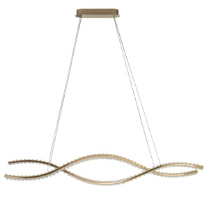 Lustra LED CCT suspendata cu telecomanda SPARK WAVES 120 auriu