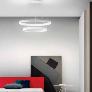 Lustra LED circulara cu 2 inele 80/60cm CRISEIDE, alb, negru sau auriu 227307 universul-luminii.ro