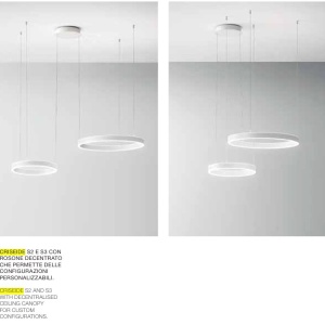 Lustra LED circulara cu 2 inele 80/60cm CRISEIDE, alb, negru sau auriu 227327 universul-luminii.ro