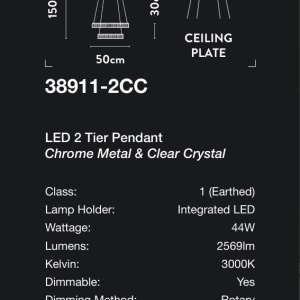 Lustra LED circulara cu 2 inele Tier 147507 universul-luminii.ro