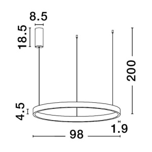 Lustra LED circulara ELOWEN 98cm, maro 147717 universul-luminii.ro