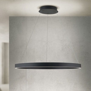 Lustra LED circulara iluminat sus si jos KOLK negru 80cm - Img 3