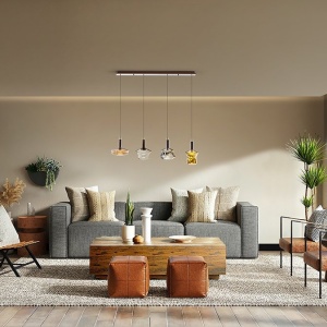 Lustra LED cu 4 pendule design decorativ Scarlet 4L color - Img 2