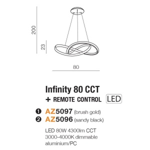 Lustra LED cu telecomanda design modern INFINITY 80 CCT GO 120407 universul-luminii.ro