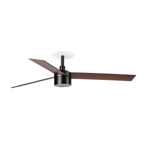 Lustra LED cu Ventilator incastrabil tavan cu telecomanda RUDDER TEK 3 L negru/nuc 3000K