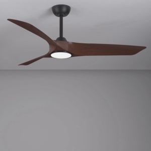 Lustra LED cu Ventilator si telecomanda FARGO D-132cm negru/ nuc - Img 4