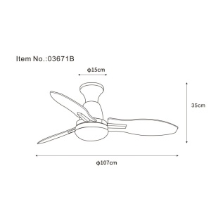 Lustra LED cu ventilator si telecomanda GALE negru 03671B GL 247427 universul-luminii.ro