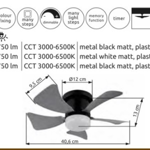 Lustra LED cu ventilator si telecomanda HINES aspect lemn 40cm, 03609H GL 171907 universul-luminii.ro