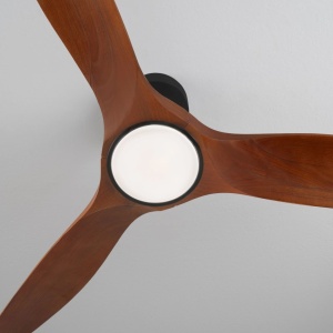 Lustra LED cu Ventilator si telecomanda HOVER D-132cm negru/ lemn inchis - Img 7