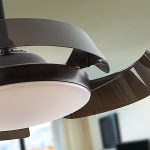 Lustra LED cu Ventilator si telecomanda, lame retractabile Enzo negru 224037 universul-luminii.ro