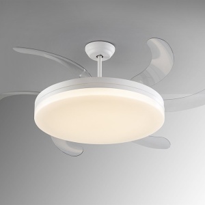 Lustra LED cu Ventilator si telecomanda, lame retractabile Vento alb 149997 universul-luminii.ro
