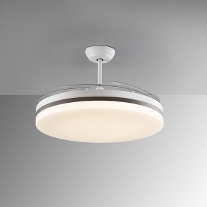 Lustra LED cu Ventilator si telecomanda, lame retractabile Vento alb/ bronz 230427 universul-luminii.ro