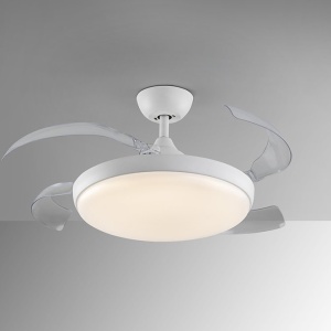 Lustra LED cu Ventilator si telecomanda, lame retractabile Venturi alb 230477 universul-luminii.ro