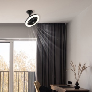 Lustra LED cu Ventilator si telecomanda LIDEA negru