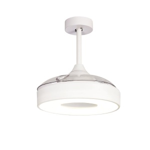 Lustra LED cu Ventilator si telecomanda Mini COIN alb 139757 universul-luminii.ro
