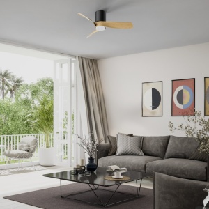 Lustra LED cu Ventilator si telecomanda NEMO negru/lemn - Img 3