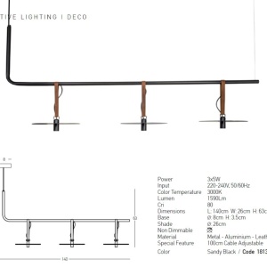 Lustra LED decorativa design modern Kurt negru 153467 universul-luminii.ro