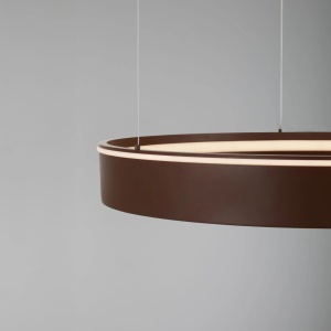 Lustra LED design circular OLIVIA maro inchis D-78cm - Img 3