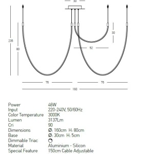Lustra LED design decorativ modern Tube II L-160cm 154927 universul-luminii.ro
