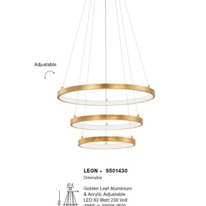 Lustra LED design modern circular ajustabil LEON 83W NVL-9501430 - Img 3
