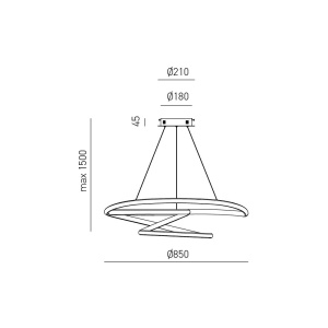 Lustra LED design modern Diva 85cm, auriu, alb sau titan 227167 universul-luminii.ro