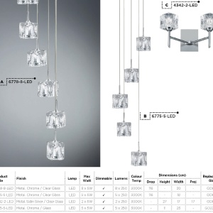 Lustra LED design modern Ice Cube H-116cm 6778-8-LED SRT 73567 universul-luminii.ro