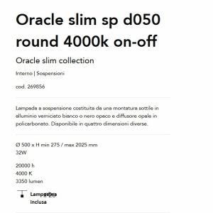 Lustra LED design modern Oracle slim sp d050 round 4000k on-off alb - Img 4