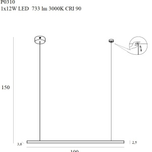 Lustra LED design modern TRIO 1 negru 96557 universul-luminii.ro