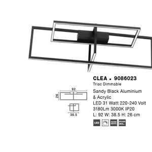 Lustra LED dimabila aplicata design modern CLEA negru 31W - Img 4