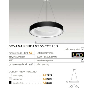 Lustra LED dimabila cu telecomanda SOVANA 55 gri 70327 universul-luminii.ro