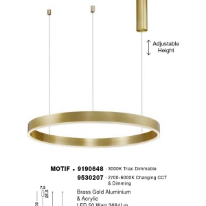 Lustra LED dimabila design circular MOTIF D-80cm - Img 2