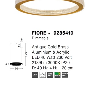 Lustra LED dimabila, design modern FIORE, 40cm 74397 universul-luminii.ro
