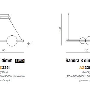 Lustra LED dimabila design modern Sandra 3 DIMM ZZ AZ3352 188027 universul-luminii.ro