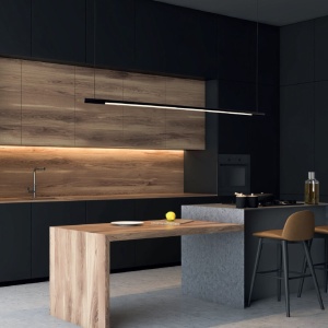 Lustra LED dimabila liniara, suspendata Organic 150cm, negru 96407 universul-luminii.ro