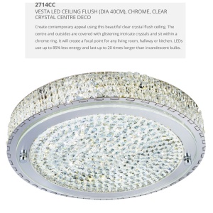 Lustra LED moderna design elegant 40cm Flush 2714CC SRT - Img 3
