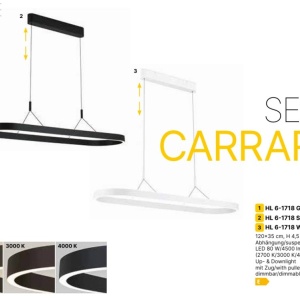 Lustra LED ovala iluminat sus si jos CARRARA alb - Img 9