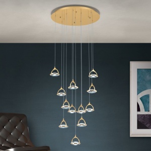 Lustra LED suspendata cu cristal K9 design lux MOON 12L 156297 universul-luminii.ro