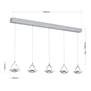 Lustra LED suspendata cu cristal K9 design lux MOON 5L 234607 universul-luminii.ro