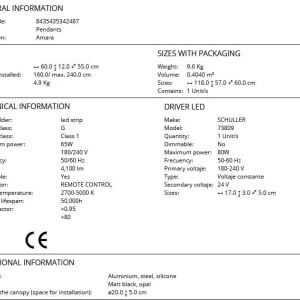Lustra LED suspendata cu telecomanda Amara 189257 universul-luminii.ro