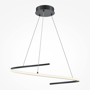 Lustra LED suspendata design circular Curve negru 145827 universul-luminii.ro