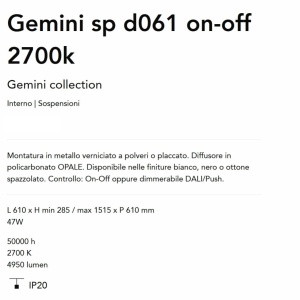 Lustra LED suspendata design circular Gemini sp d061 on-off 2700k negru - Img 4