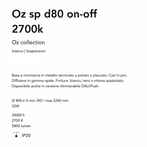 Lustra LED suspendata design circular Oz sp d80 on-off 2700k negru 162877 universul-luminii.ro
