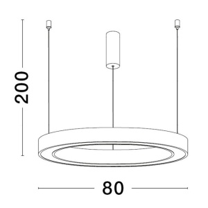Lustra LED suspendata design circular STING Bronz 80cm - Img 4