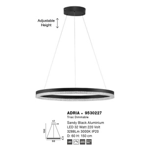Lustra LED suspendata design elegant ADRIA D-60cm - Img 2