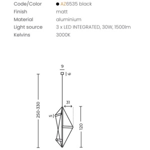 Lustra LED suspendata design geometric ORION - Img 6