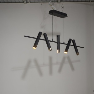 Lustra LED suspendata design minimalist Belle negru/auriu - Img 2