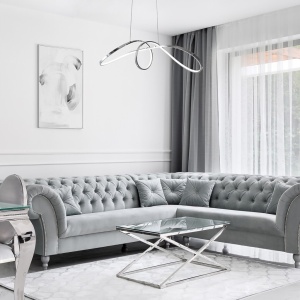 Lustra LED suspendata design modern Aisha crom - Img 4