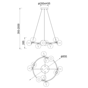 Lustra LED suspendata design modern ANDROMEDA - Img 4